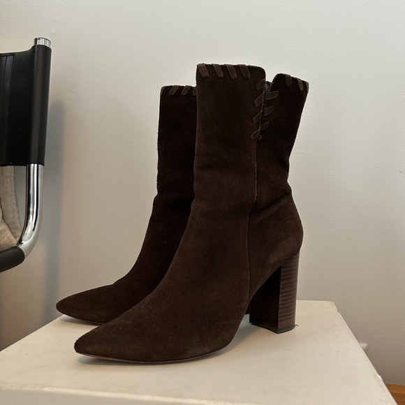 Something Navy Genuine Suede Chocolate Brown Boot Size 9 - Picture 1 of 6